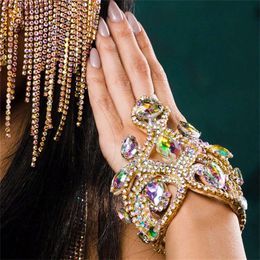 Costume Accessories 1pc Exquisite Shiny Multicolor Rhinestone Fashion Banquet Party Crystal Bracelet Handjewelry Jewellery