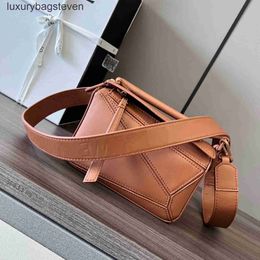 Loeiwe High end Designer bags for women puzle serie Geometry Bag Wide Shoulder Strap Bag New Crossbody Bag Small Satin Cowhide Single Shoulder Bag 1:1 with real logo,box