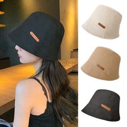 Beanie/Skull Caps Korean UV Protection Hat Summer Fisherman Cap for Women Panama Bucket Hats Sun Hat Foldable Wide Brim Sun Protection Hats d240429