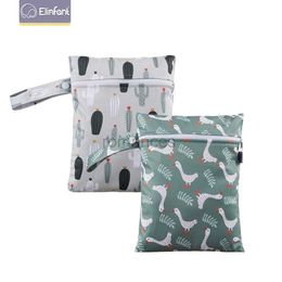 Diaper Bags Elinfant 2pcs Set 18*25cm Waterproof PUL Nappy Dry Bag for Diapers Inserts Mini Fashion Wet d240430
