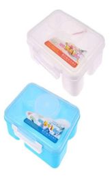 Portable Microwave Picnic Lunch Box 51 Fruit Food Container Storage Box Outdoor Travel Bento Box with Spoon7415264