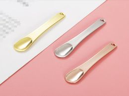 Zinc Alloy Gold Spoon Spice Powder Shovel Dabber Dab Scoop Smoking Accessories Tool For Snuff Snorter Sniffer Vape Oil2769190