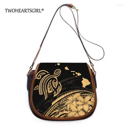 Shoulder Bags Polynesian Hawaii Kakau Design Small PU Leather Bag For Women 2024 Purse And Handbags Female Travel Crossbody