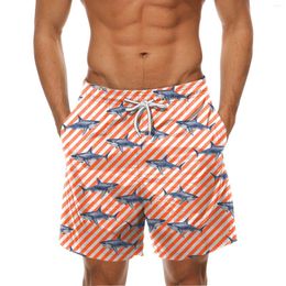 Men's Shorts Mens Spring Summer Casual Pants Printed Sports Beach With Pockets Men Peach