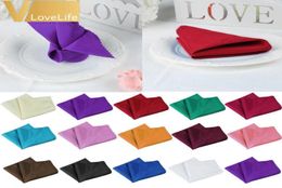 50pcs 30x30cm Linen Polyester Napkin Wedding Table Napkin Handkerchief Cloth Diner Banquet Party Home Decorations Whole SH19095311876