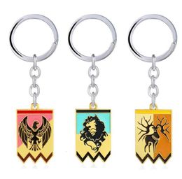 Keychains 2021 Anime Fire Emblem Keychain Lion Deer Metal Pendant Keyrings Key Chains Souvenirs Figure Gifts Men Women7423364