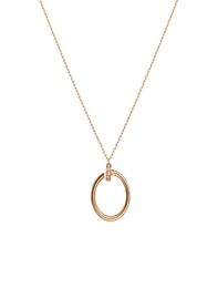 Luxury necklace designer Jewellery gold adult nail necklaces for women platinum rose full diamonds stainless steel long chain fashio5409776