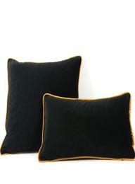 Brown Yellow Edge Velvet Black Cushion Cover Pillow Case ChairSofa Pillow Cover No Ballingup Home Decor Without Stuffing3241273