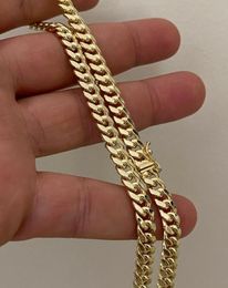 Real 10k Yellow Gold Plated Mens Miami Cuban Link Chain Necklace Thick 6mm Box Lock8753746