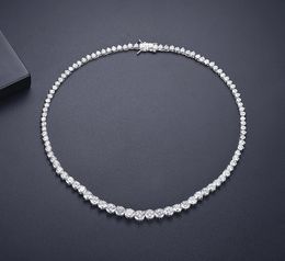 Chokers Trendy Lovers Necklace Lab Diamond Cz Stone White Gold Filled chorker Pendant Necklaces for Women Bridal Party Wedding jew5503916