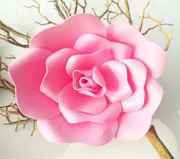Simulation PE Foam Flat Bottom Giant Rose Flower Wall Wedding Background DIY Party Holiday Faux Flower Decoration Home Fake Flore 3473808