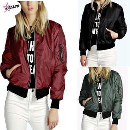 Women's Jackets PULABO Spring Autumn 4XL Jacket Women Causal Zipper Baseball Uniform Bomber Long Sleeve Wide-Waisted Coat Outwear