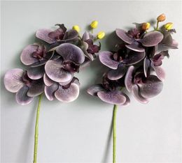 Heads Real Touch Orchid Latex Artificial Flowers For Home Room Decor Living Decoration Flores Artificiales Decorative Wreaths8811824