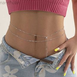 Waist Chain Belts Sexy Satellite Thin Beads Belly Chain Stainless Steel Coin Charm Belt Waist Chain Fashion Summer Beach Women Body Jewellery d240430