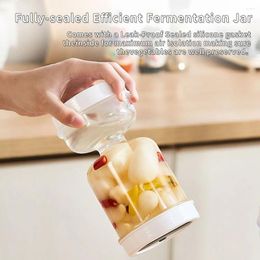 Storage Bottles Pickle Jar With Fork Flip Olive Hourglass Container Kitchen Food Sealing Fresh