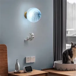 Wall Lamp Round Moon Led Lamps Nordic Creative Children's Room Bedroom Bedside Cartoon Boy Girl Background ZB0187