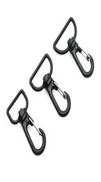 100pcslot Plastic Black Rotating Swivel Snap Hook Buckle For Weave Paracord Lanyard Backpack Webbing Carabiner1857911
