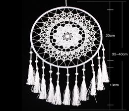 Room Crafts White Dream Catcher Handmade Hanging wall Ornament home Decoration Craft Big Circle Dreamcatcher6367112