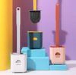 Silicone Toilet Brush Wc cleaner toilet brush with holder Ft Head Flexible Soft Bristles Brush Bathroom Accessory Cleaning 5652 Q26364106