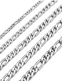 316L Stainless Steel Width 3mm5mm 6mm Gold Silver Figaro Chain Necklaces High Quality Stainless Steel Mens Gold Chain9767149