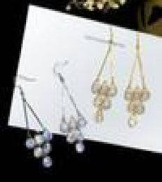 Tassel super flash wedding Fashion Jewellery Geometric Diamonds Anti-allergic snowflake Stud Earrings for Women Crystals from rovski8634079