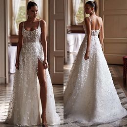 العروس لارتداء Milla Line Nova Straps الدانتيل الدانتيل فساتين الزفاف الريفية الطائرات عاريات الطيات Vestidos de Novia Devisioner Designer Bridals Ppliques ES Signer