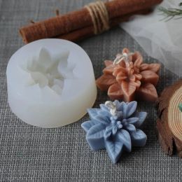 Candles Christmas Flower Silicone Mould Christmas Aromatherapy Candle Mould Resin Moulds Cake Decorating Handmade Soap Mould Candle Making