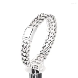 Link Bracelets 16mm Heavy Punk Retro Wheat Chain Chunky Bracelet For Men Hiphop Stainless Steel Domineering Fashion Bangle Jewelry Gift