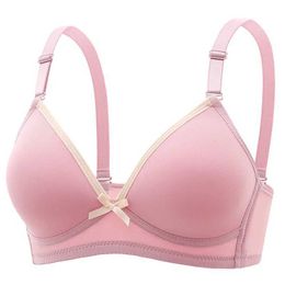 Bras Multi-color Ultra-thin No Underwire Bra For Girls With Small Busts With Thr-row Button Closure Anti-sagging Function Y240426