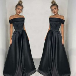 Neue modische schwarze Mädchen eine Linie abends schulterfalten formelle Kleider Promkleider Spezial OCN Kleid 0430