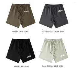 Men's Shorts Custom LOGO Summer 440G Heavy Cotton-polyester Casual Street Loose Five-point Sweatpants