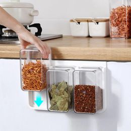 Storage Bottles Kitchen Sealed Waterproof Miscellaneous Grain Tank Moisture-proof And Fresh-keeping Box Wall Mounted