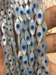 10PcsLot Evils Eye White Natural Mother of Pearl Shell Beads for Making DIY Charm Bracelet Necklace Jewelry Finding Accessories Q6213414