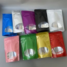 Empty 28g 1oz Package Smell Proof Mylar Bag Packaging Stand Up Pouches Heat Seal Resealable Edible Bags with Window Small MOQ 11 LL