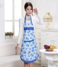 Kitchen apron ladies lace pockets sleeveless waterproof double oilproof cooking thick cloth household items8136383