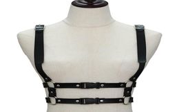 Belts Handmade Leather Body Harness Women Punk Goth Adjustable Chest Lingerie Gothic Garter Belt Crop Top2232863