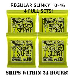 Accessories 4 Sets!! ERNIE BALL 2221 Regular Slinky 1046 Guitar Strings or Other Strings for Electric/Acoustic/Classical Musical Instrument