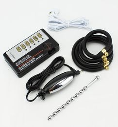 Electric Shock Penis Urethral Sounding Plug Anal Massage Cock Ring Electrical Stimulation Sex Toys4489058