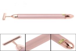 24K Beauty Bar Stick Jade Facial Massager Facial Roller Vibration Tool Skin Care Massage Stick pink color air112271983