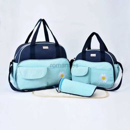 Diaper Bags Fashion Mommy Bag Four Piece Set Small Daisy Pattern Large Capacity One Shoulder Multi functional Diagonal d240430