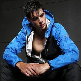 Hot Sweat Men Running Jackets Long Sleeve Gym Fitness Tops Hooded Zipper Coat Sportswear Fitness Exercise Sports Gym Jacket 302p