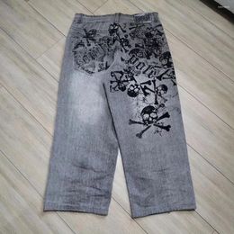 Jeans femminile y2k vintage estetico alla moda lavata punk punk dritta dritta pantaloni larghi fidanzato gotico casual per donna uomo