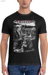 Men's T-Shirts Chalino Music Sanchez Mens Staff Shirt Collar Vintage Short sleeved Top Black F2456