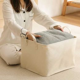 Storage Baskets Foldable Storage Bag With Handle Blanket Quilt Storage Box Sundries Toy Organiser Portable Dirty Clothes Basket Laundry Hamper