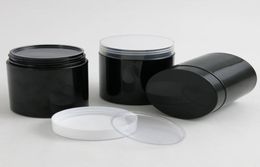 20 x Empty 250G Black PET Jars with Black White Plastic Screw Plastic Lids 250ml 833OZ Cream Container With PE Pad 2010135797817