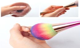 Aluminum Soft Head Nail Dust Clean Powder Brush Single AcrylicUV Gel Nail Art Cleaner Remover Brush Beauty Colorful Tool1989367