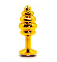 RomeoNight Luxury Golden Threaded Metal Butt Plug Anal Insert Sexy Stopper Anal Sex Toys Audlt Products q1106268G5273462