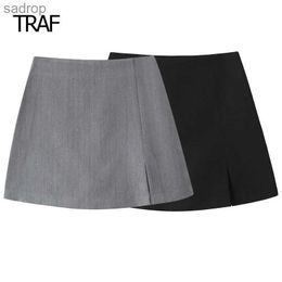 Skirts TRAF Mini Sprint Womens Sprint Summer 2024 High Waist Side Sewn Sprint Korean Style Sprint Fashion Casual Sprint XW