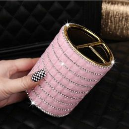 Cosmetic Organiser Sparkling Diamond Pencil Storage Box Pen Holder Beauty Brush Bucket Desktop Makeup Office Supplies Gift Q240429