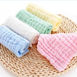 Towels Robes 5 pieces of baby shower towels 100% pure cotton 6-layer high gloss childrens facial care towel hand wipe soft newborn item handle 30X30cmL2404